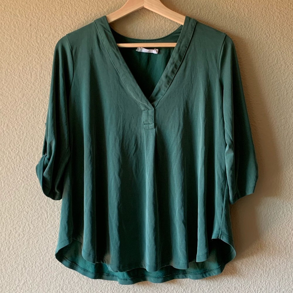 All in favor 3/4 sleeve shirt blouse